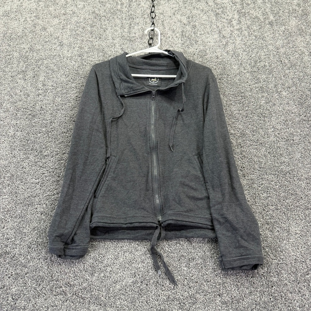 Central Park Active Lounge Jacket Womens Extra Large Gray Full Zip Yoga Hoodie